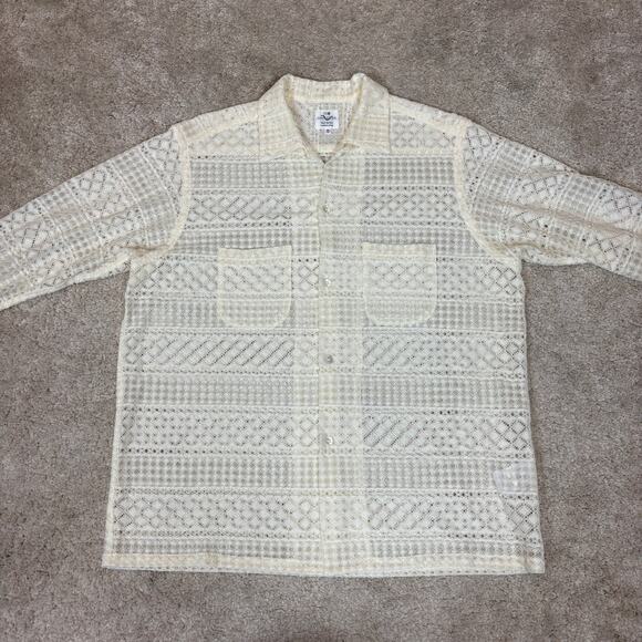 The Conspires Rayon Button Up Knit Mesh Loop Collar Shirt Made in Japan Small - Picture 2 of 11